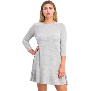Fortune+Ivy Dress that is VERY SOFT with 3/4 Sleeves, Size Large, Two-tone Gray